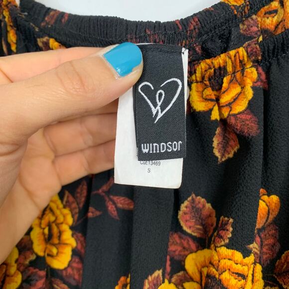 Windsor Black & Orange Off the Shoulder Maxi Romper - Picture 4 of 5